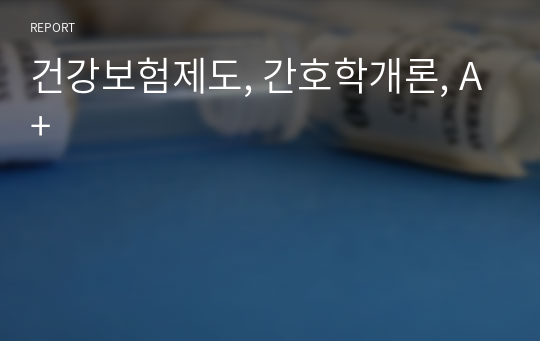 건강보험제도, 간호학개론, A+