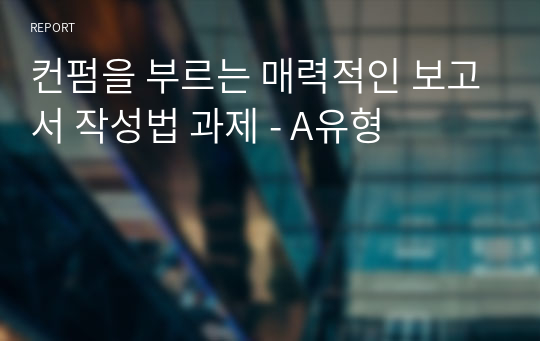 컨펌을 부르는 매력적인 보고서 작성법 과제 - A유형