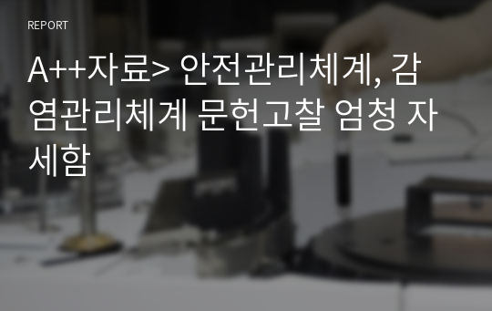 A++자료&gt; 안전관리체계, 감염관리체계 문헌고찰 엄청 자세함