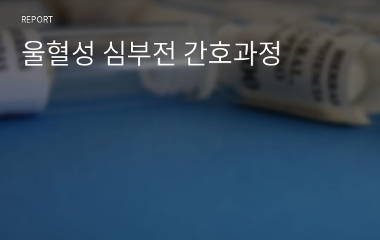 울혈성 심부전 간호과정