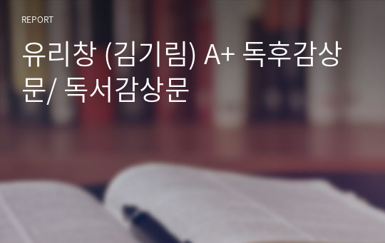 유리창 (김기림) A+ 독후감상문/ 독서감상문