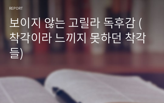 보이지 않는 고릴라 독후감 (착각이라 느끼지 못하던 착각들)