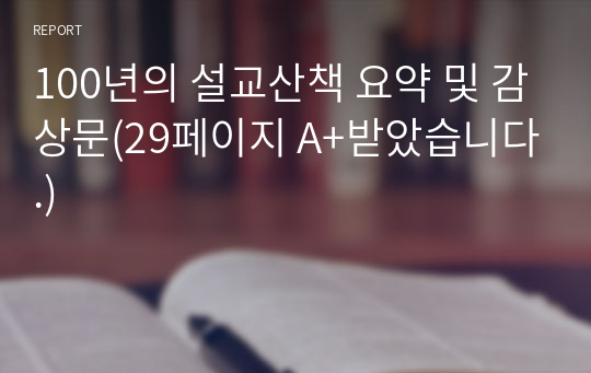 100년의 설교산책 요약 및 감상문(29페이지 A+받았습니다.)