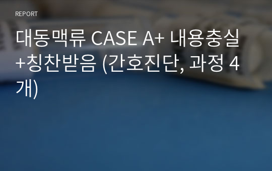 대동맥류 CASE A+ 내용충실+칭찬받음 (간호진단, 과정 4개)