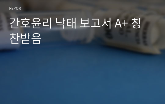 간호윤리 낙태 보고서 A+ 칭찬받음