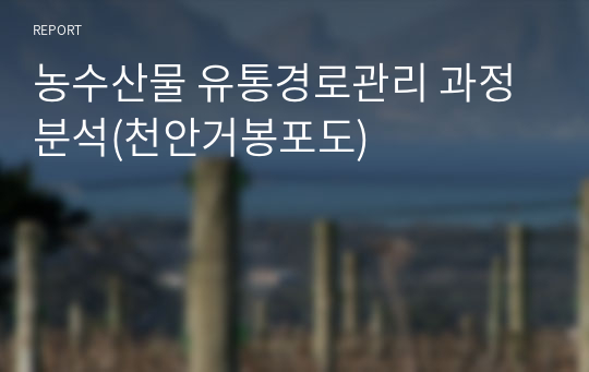 농수산물 유통경로관리 과정 분석(천안거봉포도)