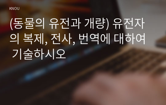 (동물의 유전과 개량) 유전자의 복제, 전사, 번역에 대하여 기술하시오