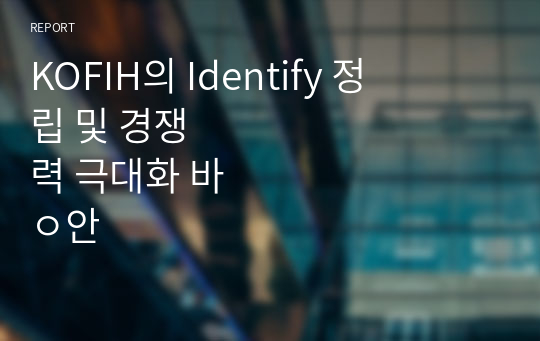 KOFIH의 Identify 정립 및 경쟁력 극대화 방안