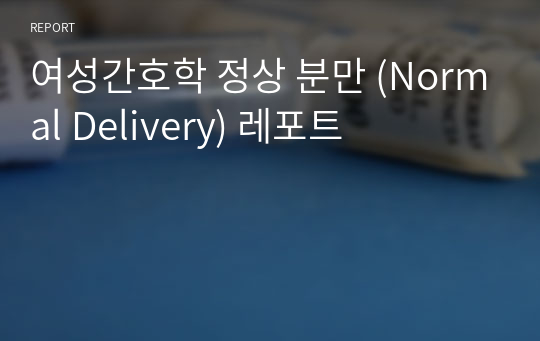 여성간호학 정상 분만 (Normal Delivery) 레포트