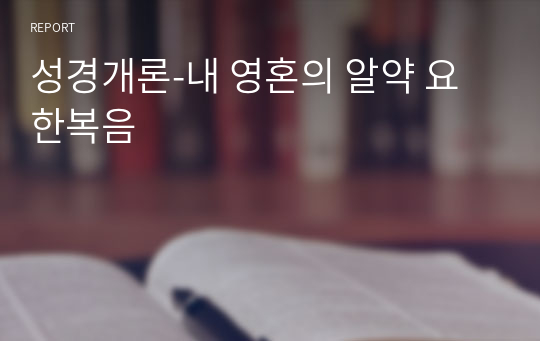 성경개론-내 영혼의 알약 요한복음