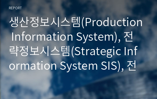 생산정보시스템(Production Information System), 전략정보시스템(Strategic Information System SIS), 전사적자원관리