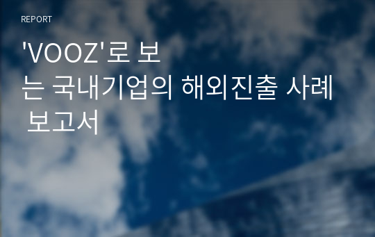 &#039;VOOZ&#039;로 보는 국내기업의 해외진출 사례 보고서