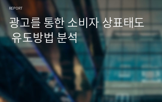 광고를 통한 소비자 상표태도 유도방법 분석