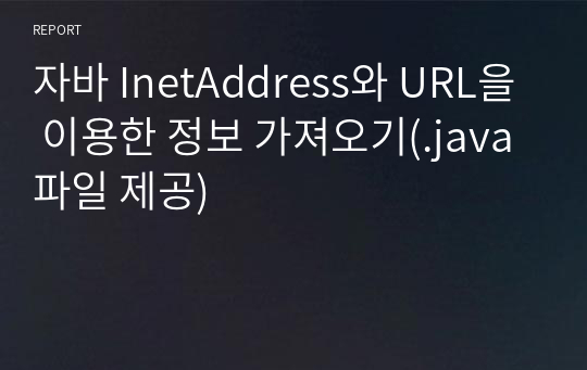 자바 InetAddress와 URL을 이용한 정보 가져오기(.java파일 제공)