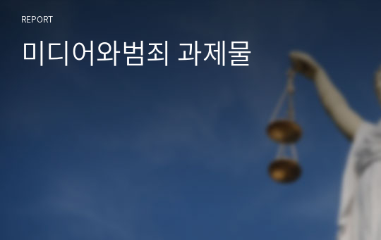 미디어와범죄 과제물