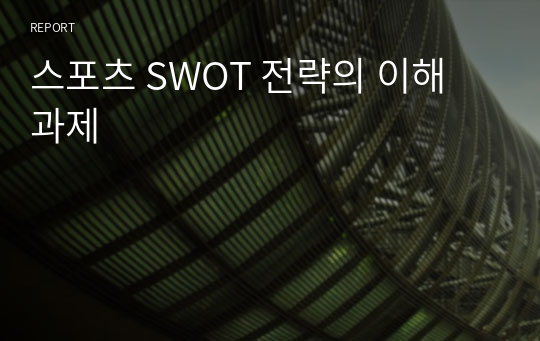 스포츠 SWOT 전략의 이해 과제