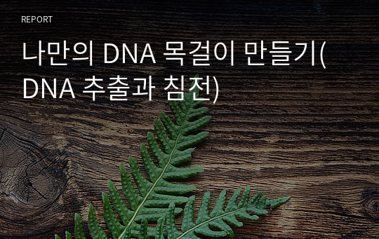 나만의 DNA 목걸이 만들기(DNA 추출과 침전)