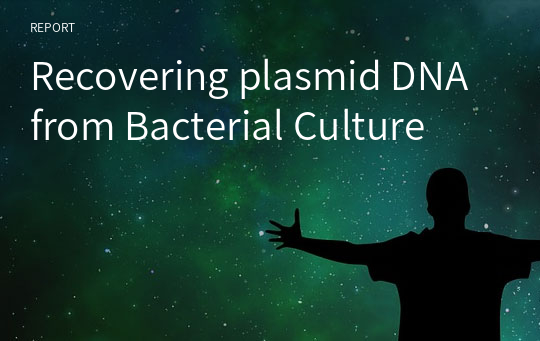 Recovering plasmid DNA from Bacterial Culture