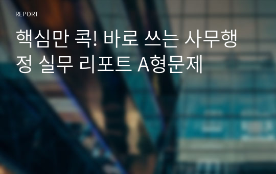 핵심만 콕! 바로 쓰는 사무행정 실무 리포트 A형문제