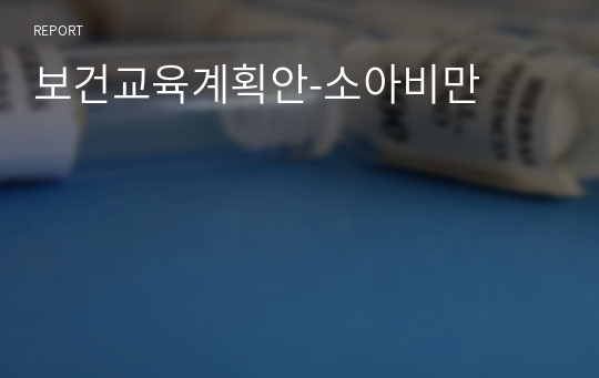 보건교육계획안-소아비만