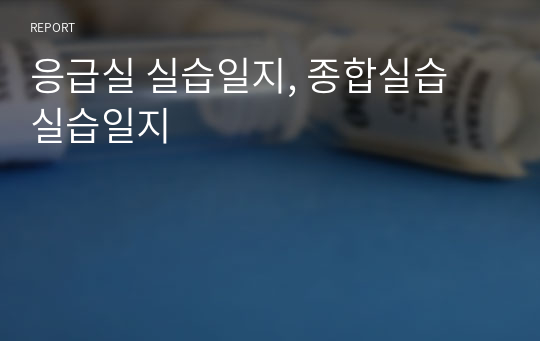 응급실 실습일지, 종합실습 실습일지