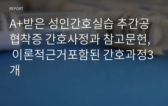 A+받은 성인간호실습 추간공협착증 간호사정과 참고문헌, 이론적근거포함된 간호과정3개