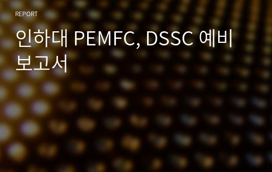 인하대 PEMFC, DSSC 예비보고서