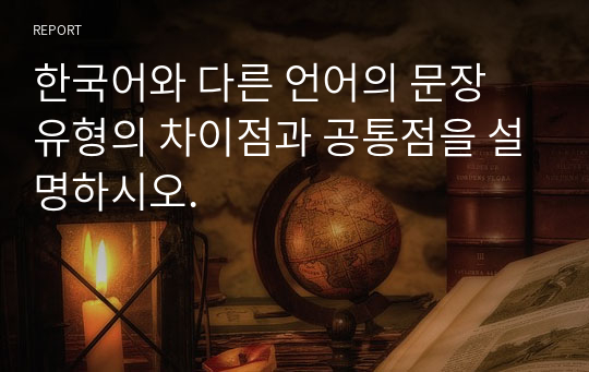 한국어와 다른 언어의 문장 유형의 차이점과 공통점을 설명하시오.