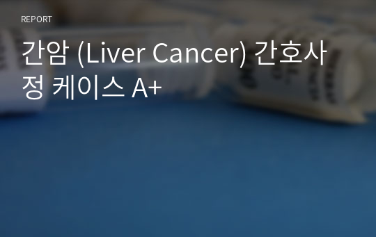 간암 (Liver Cancer) 간호사정 케이스 A+