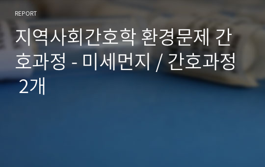 지역사회간호학 환경문제 간호과정 - 미세먼지 / 간호과정 2개