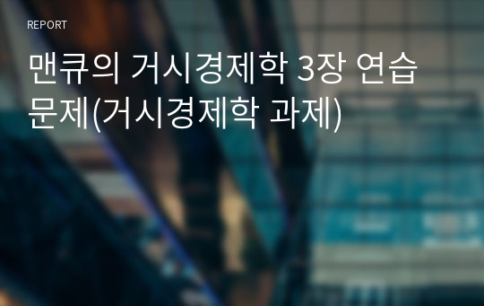 맨큐의 거시경제학 3장 연습문제(거시경제학 과제)