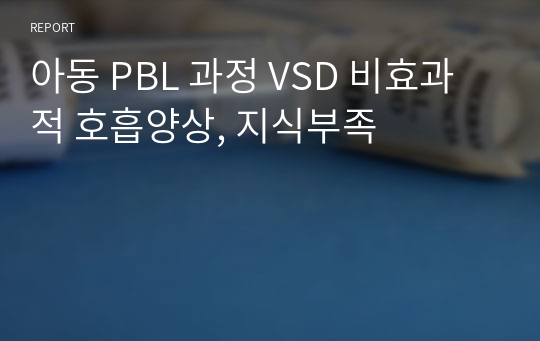 아동 PBL 과정 VSD 비효과적 호흡양상, 지식부족