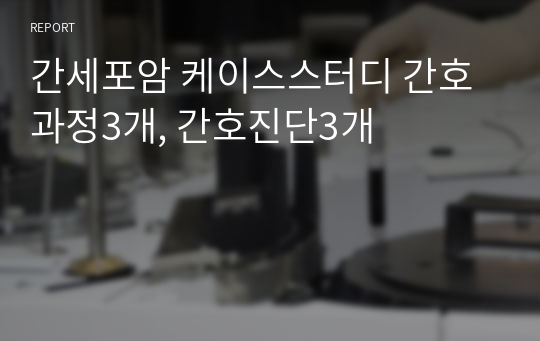 간세포암 케이스스터디 간호과정3개, 간호진단3개