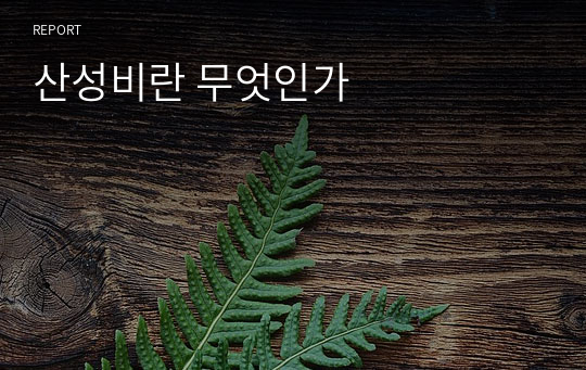 산성비란 무엇인가