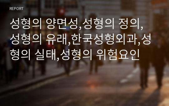 성형의 양면성,성형의 정의,성형의 유래,한국성형외과,성형의 실태,성형의 위험요인