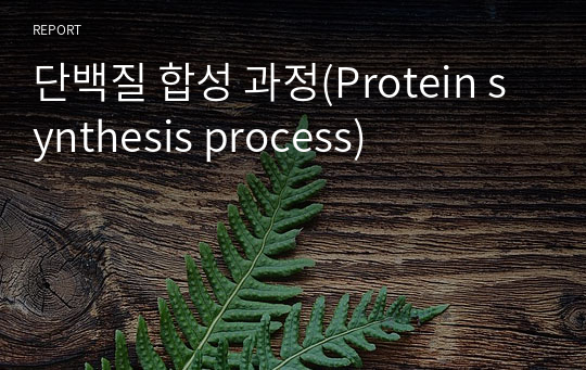 단백질 합성 과정(Protein synthesis process)