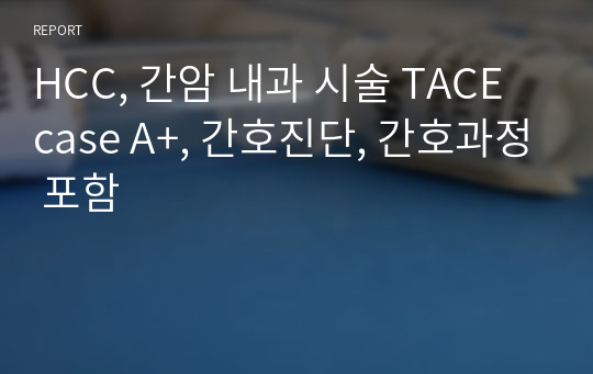 HCC, 간암 내과 시술 TACE case A+, 간호진단, 간호과정 포함