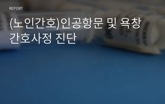 (노인간호)인공항문 및 욕창 간호사정 진단