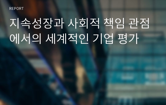 지속성장과 사회적 책임 관점에서의 세계적인 기업 평가