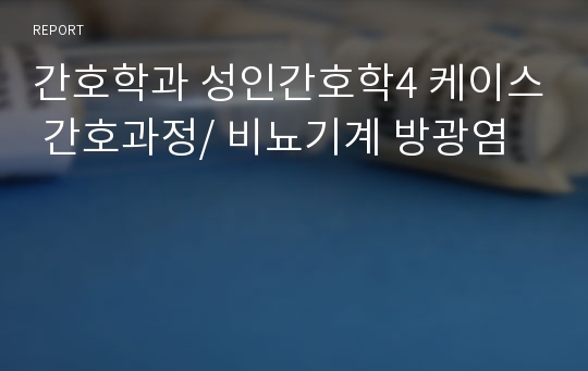 간호학과 성인간호학4 케이스 간호과정/ 비뇨기계 방광염