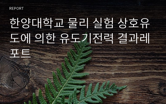 한양대학교 물리 실험 상호유도에 의한 유도기전력 결과레포트