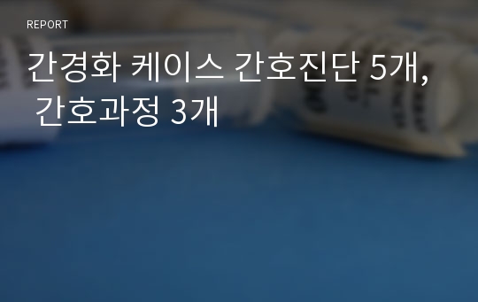 간경화 케이스 간호진단 5개, 간호과정 3개