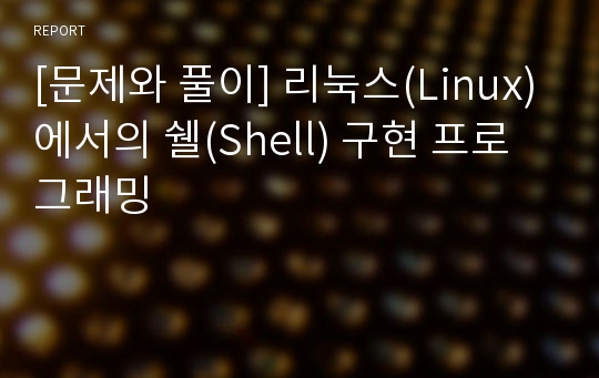 [문제와 풀이] 리눅스(Linux)에서의 쉘(Shell) 구현 프로그래밍
