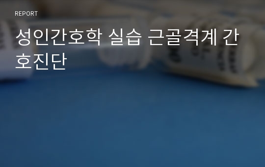 성인간호학 실습 근골격계 간호진단