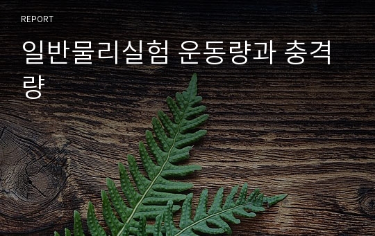 일반물리실험 운동량과 충격량