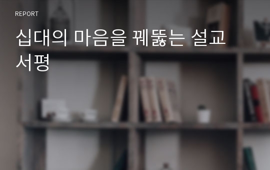 십대의 마음을 꿰뚫는 설교 서평