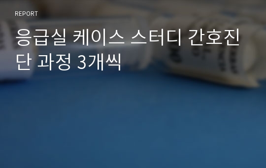 응급실 케이스 스터디 간호진단 과정 3개씩