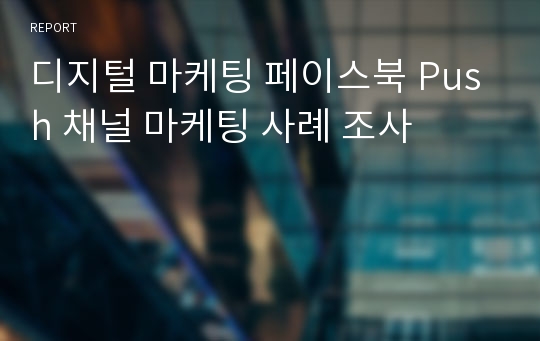 디지털 마케팅 페이스북 Push 채널 마케팅 사례 조사