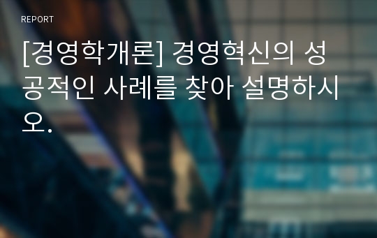 [경영학개론] 경영혁신의 성공적인 사례를 찾아 설명하시오.