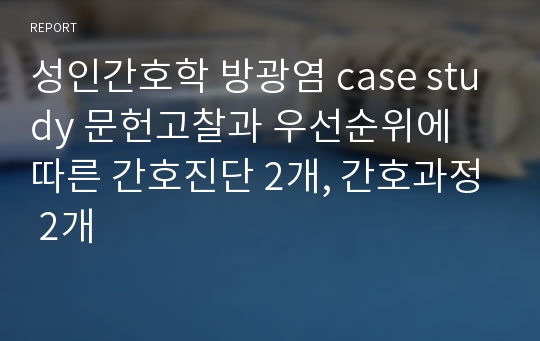 성인간호학 방광염 case study 문헌고찰과 우선순위에 따른 간호진단 2개, 간호과정 2개